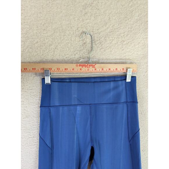Lululemon Leggings Womens Sz 8 Utility Blue In Movement 7/8 Tight Everlux Gym - Picture 3 of 16